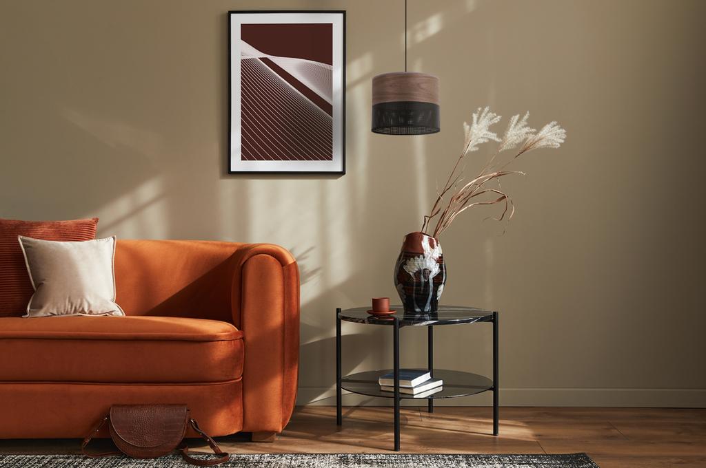 Single Hanging Lamp, Walnut Veneer Lampshade 20Cm