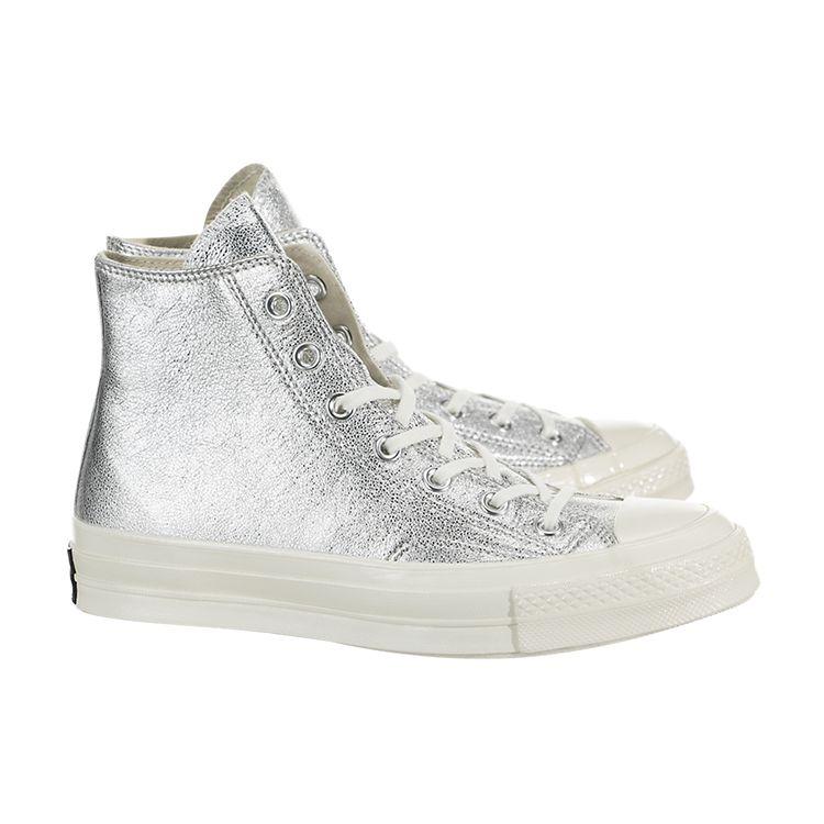 Converse 1970s Chuck Taylor All Star Comfortable Trendy High-Top Canvas Shoes Women Sneakers Silver 561731C