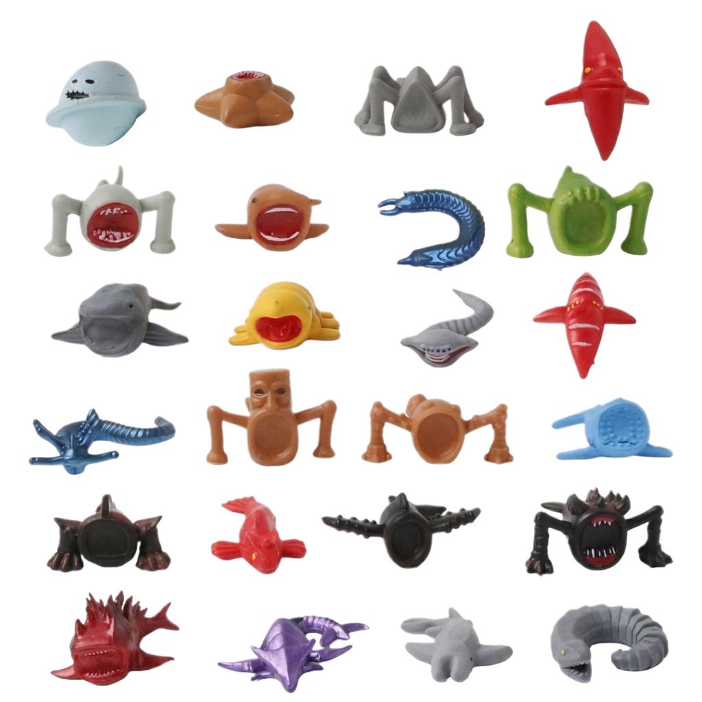Set mit 24 Miniatur-Monsterfiguren Kleine Sammlerspielzeuge Modellfiguren zur Ausstellung und Sammlung mit verschiedenen Kreaturendesigns und Texturen