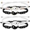 1 PC Jewelry Couple Black White Tai Chi Bracelet Rope Adjustable Chain Set Simple Style Daily Wear Jewelry
