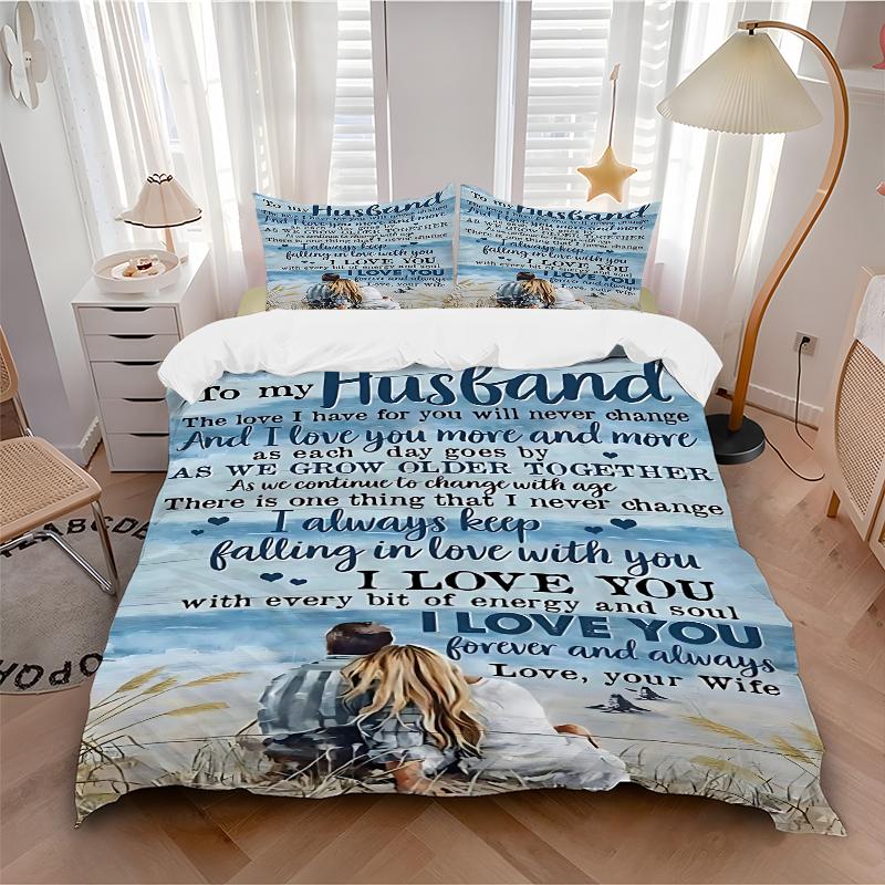 3Pcs Endless Love Devotion Bedding Set Soft Fabric Duvet Cover Pillowcases Home Christmas Xmas Halloween Gift 1 Duvet Cover 2 Pillowcase G182
