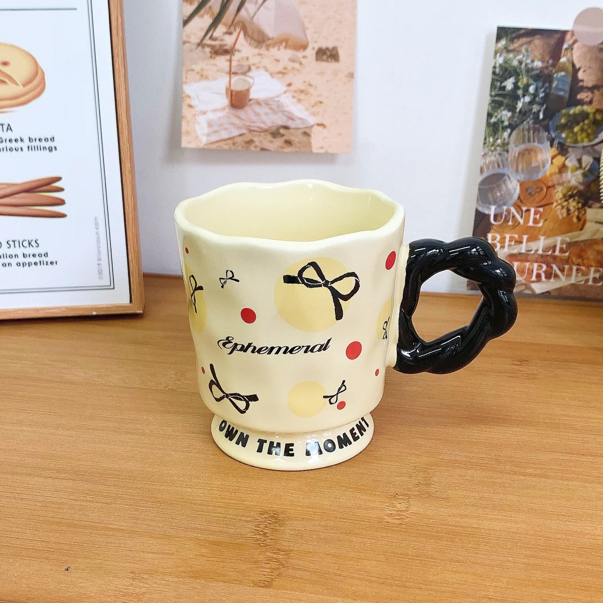 

Design Sense Mug High Looking Girl s Goblet Cup Ceramic Home Drinking Cup Office Coffee Breakfast Cup 301-400ml