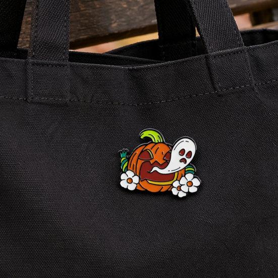 Halloween Cartoon Ghost Brooch, Spooky Pumpkin Tombstone Lapel Pin, Clothes Backpack Bag Decoration Accessories, Holiday Party Gift