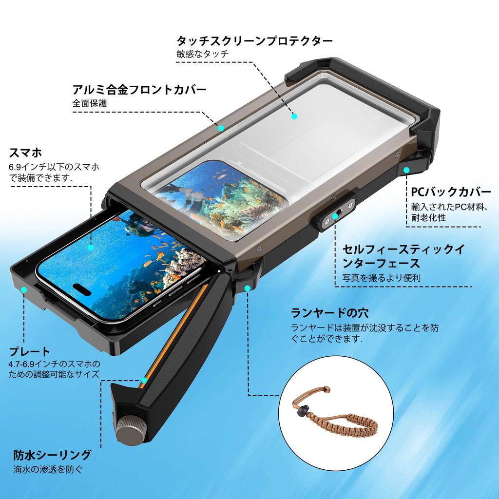 Latest Touch Diving Case for iPhone 5th Generation Underwater IPX8 Standard Up To 30m Underwater Touch Strap Compatible with Screens and Swimming