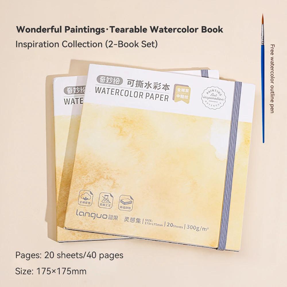 100% Cotton Watercolor Book 300g Thick Paper Mini Portable Tearable Watercolor Paper Art Student's Painting Drawing Supplies