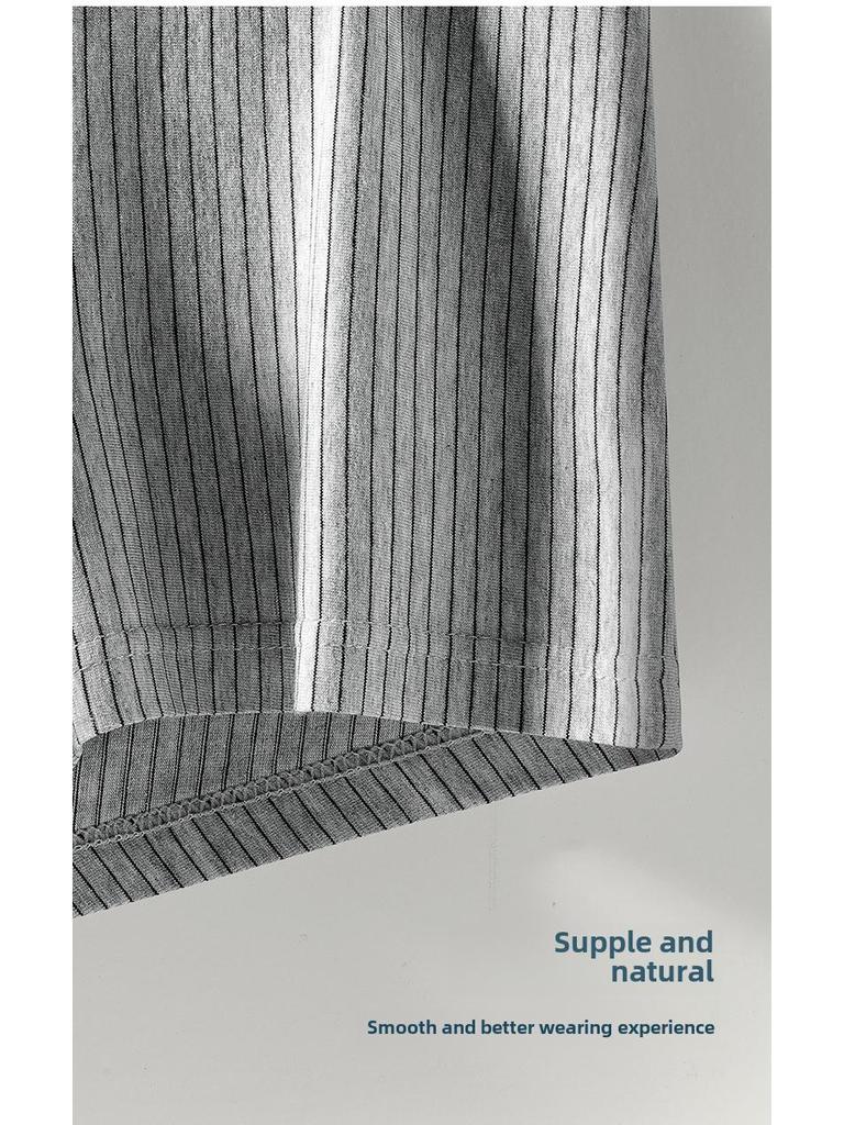 Men's Plus Size Antibacterial Cotton Striped Boxer Briefs