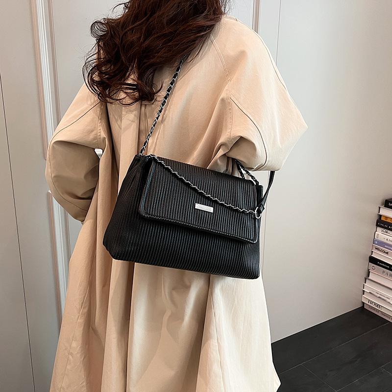 Prémiová retro skládaná taška přes rameno, dámská módní řetízková taška přes rameno