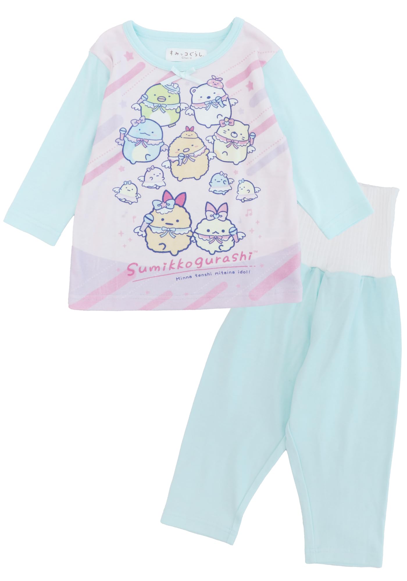 

Kaituck Family Sumikkogurashi Kids Baby Pajamas, Long Sleeves with Belly Warmer, Spring/Autumn, 80cm x 90cm (90cm, Green)