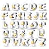 Silver 925 26 Alphabet Letters Charm Heart Love Bead for Charms Bracelets for Women DIY Fine Jewelry Gifts