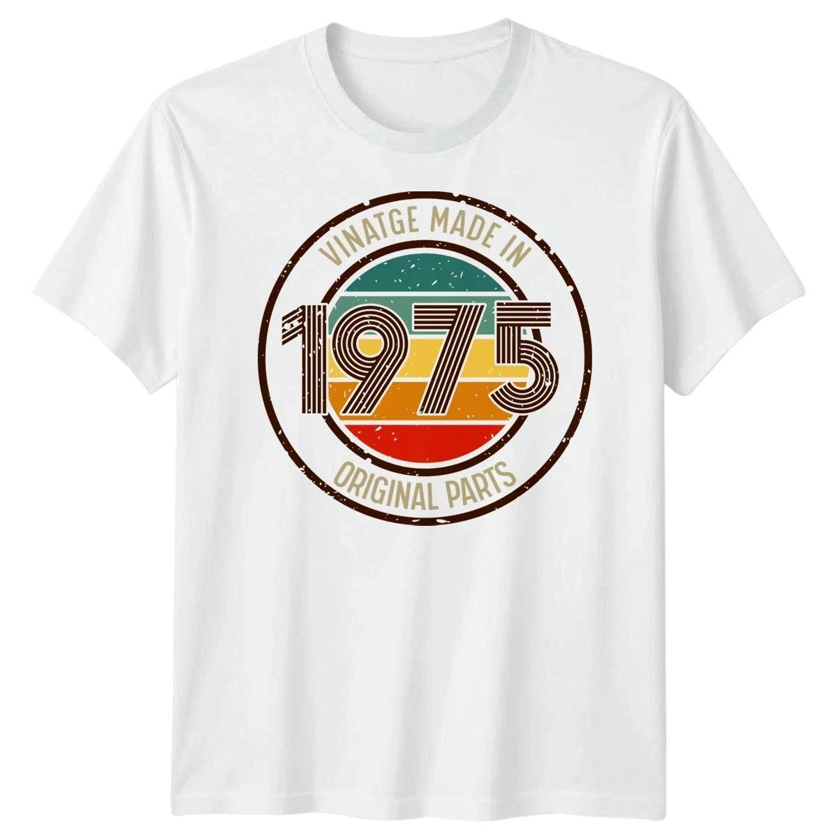 51st Birthday Vintage Made In 1975 Mens Women T-Shirt Retro Unisex Graphic Tee 4XL