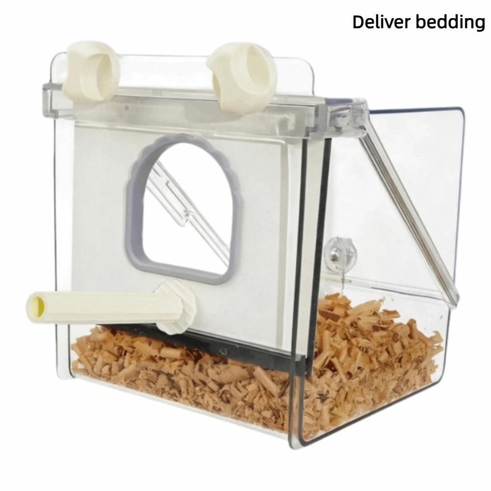 Top Mount Parrot Bath Box Splash Proof Bird Bath Basin Multipurpose Use Bird Feeder Bath Daily Use