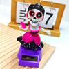 Skeleton Car Decor Car Dashboard Decorations Solar-Powered Shaking Head Ornament For Desktop Interior Home Men Women Inside