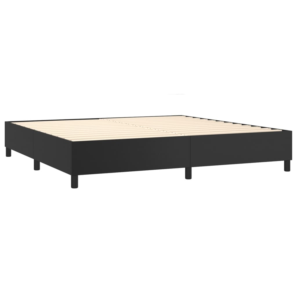 Box Spring Bed with Mattress Black 200x200 cm Faux Leather