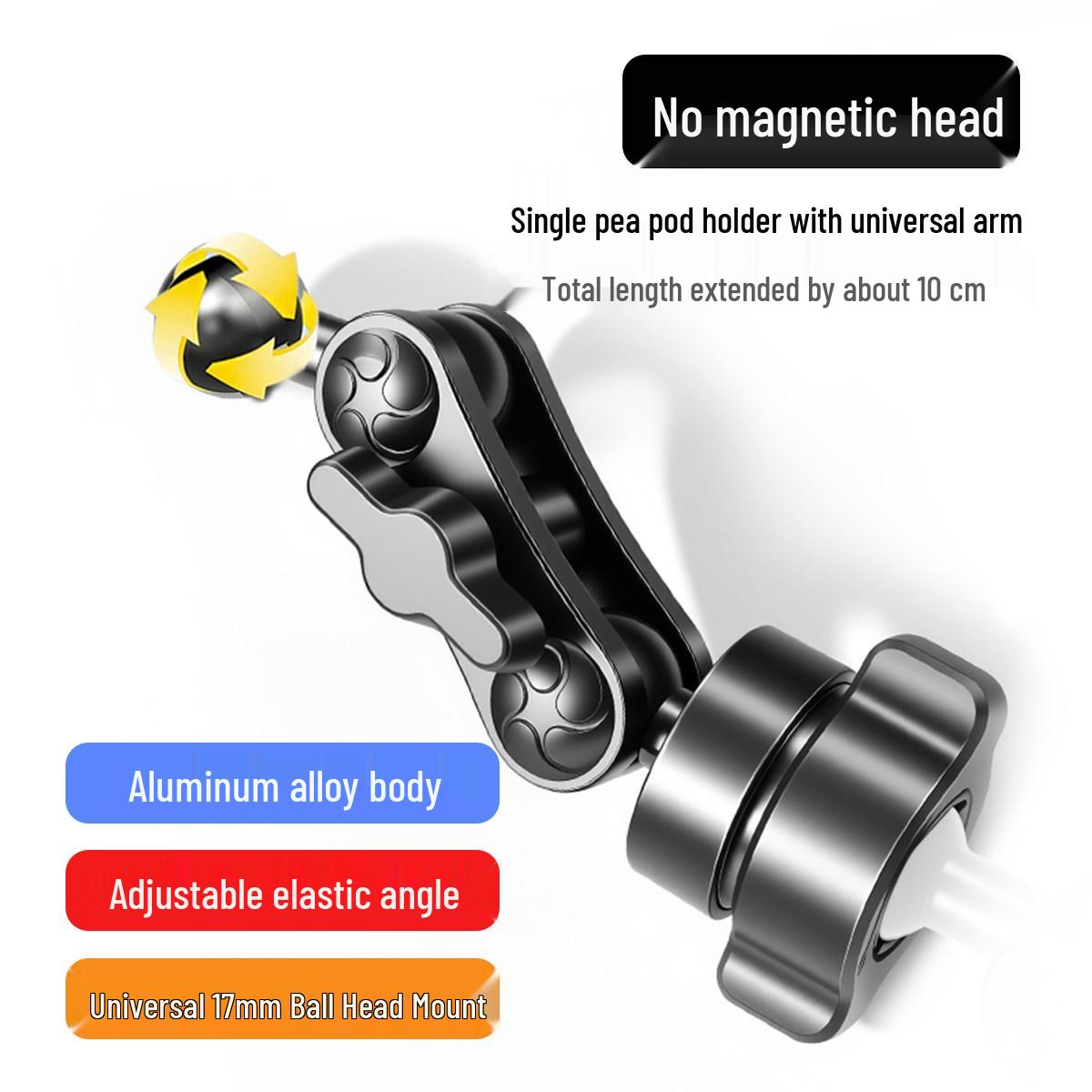 

Universal Desktop Stand with 17mm Ball Head and Aluminum Extension Rod, Car Vent Folding Arm Accessory.