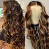 Perucă cu dantelă frontală Ombre Blonda Miere 30 Inch Păr Uman 13x4 Dantelă Frontală HD Ombre cu Șuvițe 4/27 Wave Body Lace Frontal Fără Lipici