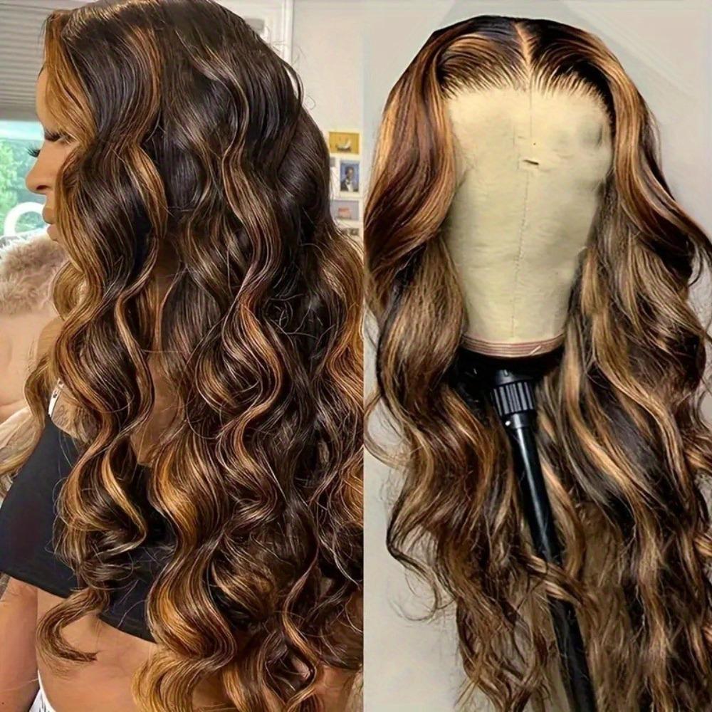 Perucă cu dantelă frontală Ombre Blonda Miere 30 Inch Păr Uman 13x4 Dantelă Frontală HD Ombre cu Șuvițe 4/27 Wave Body Lace Frontal Fără Lipici
