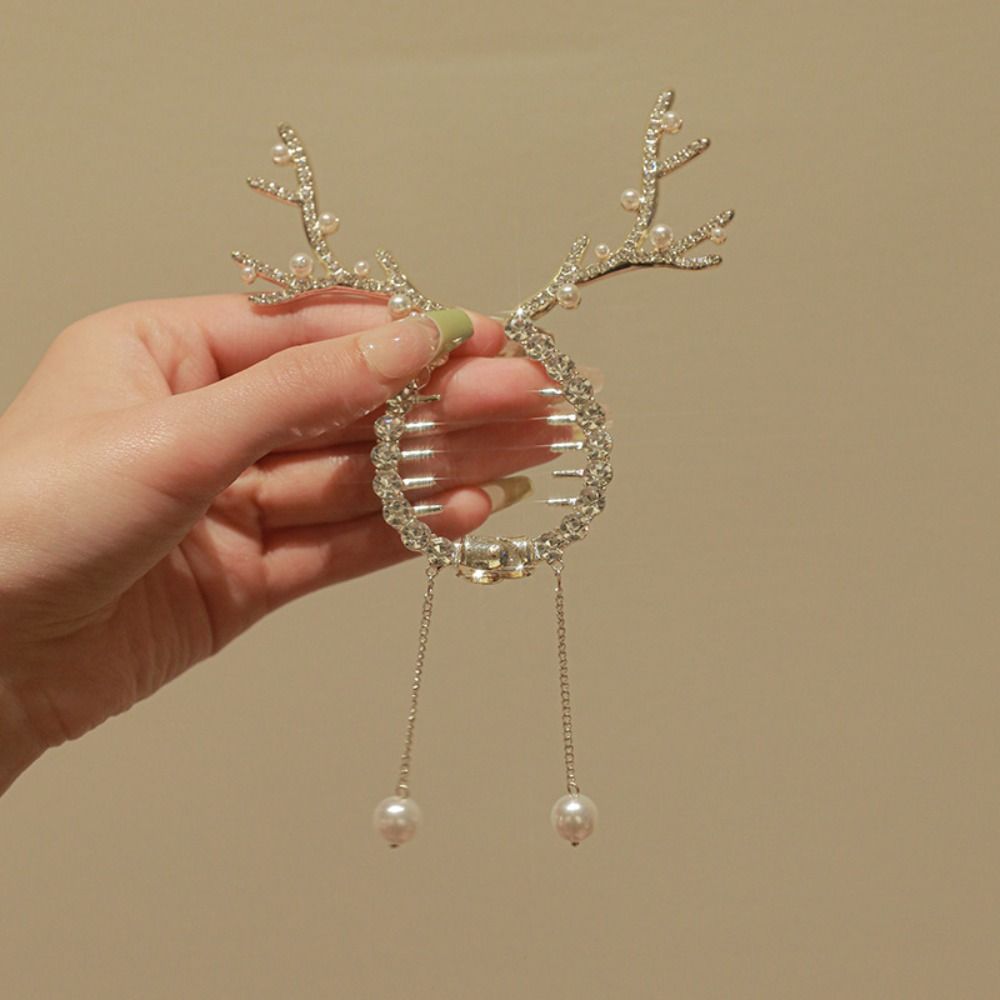 

Hair Bun Fixed Clip Christmas Hair Clip Antler Hair Fixer Small Hair Claw Korean Style Hair Clip золотий