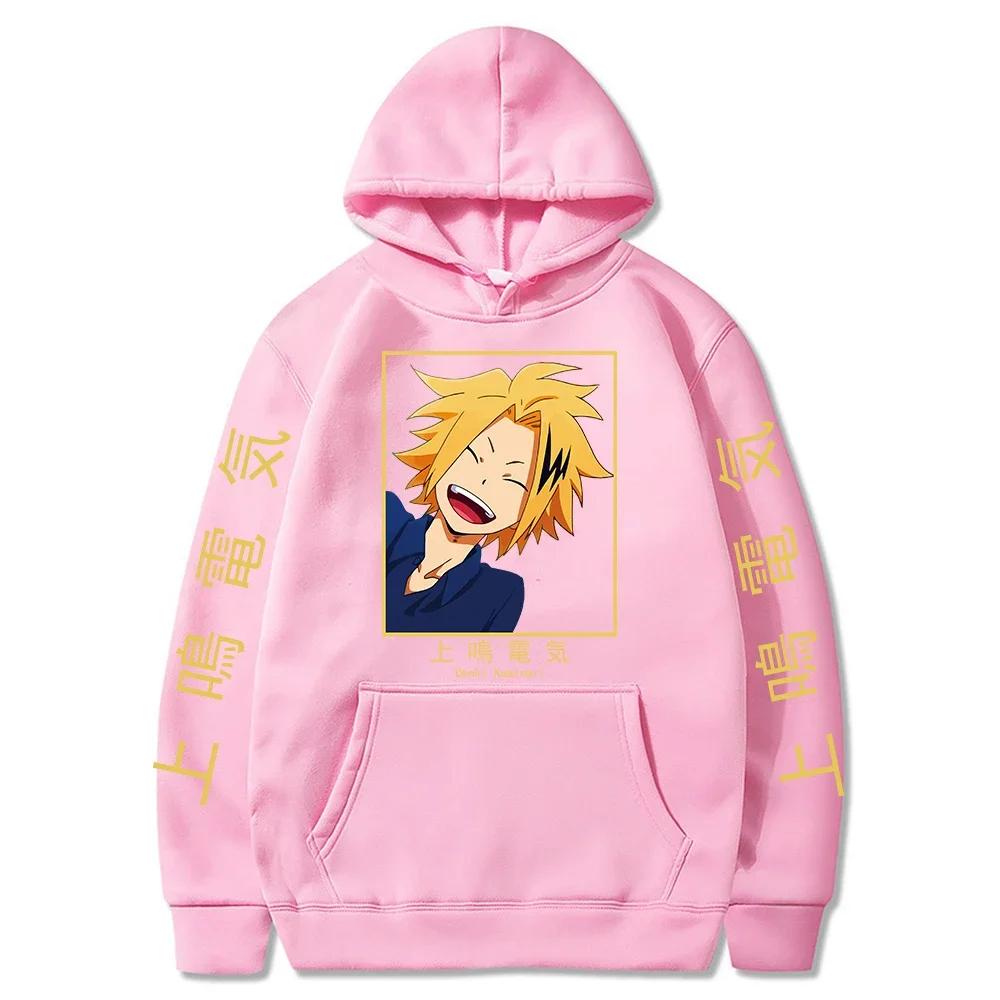 Anime My Hero Academia Kaminari Denki Hoodies Men Winter Long Sleeve Streetwear Kawaii Cartoon Sweatshirts