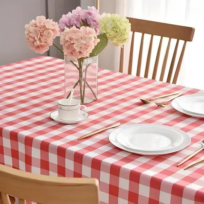 Kaufe Disposable Checkered Tablecloth Plastic Tablecloth for Birthday Party Wedding Picnics Easy To Clean zum Preis ab 32