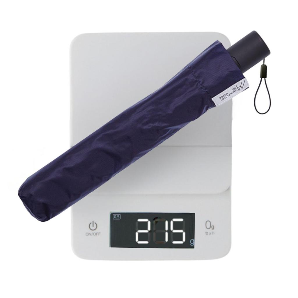 Magical Tech Ultra Lightweight 215g Automatic Opening and Closing Folding Umbrella Large Diameter 102cm Lightweight 58cm Ribs Navy Blue One-touch