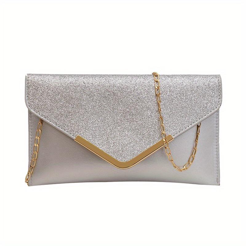 

1 шт., женская блестящая сумка через плечо, сочетающая в себе ретро-шарм и современную моду, идеально подходит в качестве простого клатча или универсального кошелька с диагональным перекрещиванием для любого случая белый