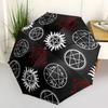 1 PC Automatic Folding Umbrella - Supernatural Pattern Portable Foldable Design With 8 Ribs Christmas Birthday Gifts