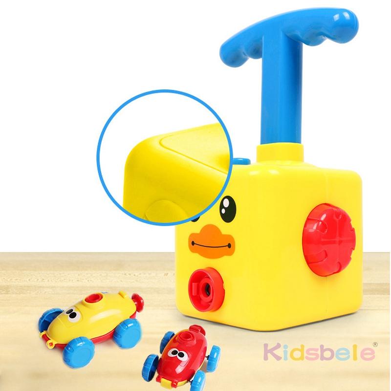 Indoor Outdoor Educational Toy Hand Pressed Air Powered Compressed Balloon Car Diy Toy Launcher Manual Pump Vehicle Party Gift