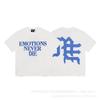 Unisex Vintage American Style Loose Fit Cotton Tee With Embellished Letter Print Round Neck Short Sleeve