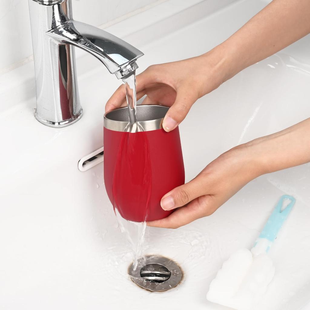 Livole Vacuum Pair Comes with Lid and Pair Couple Stainless Dishwasher Black Red Tumbler, Insulated, Insulated, Set, Straw, Tumbler, Present, Gift,