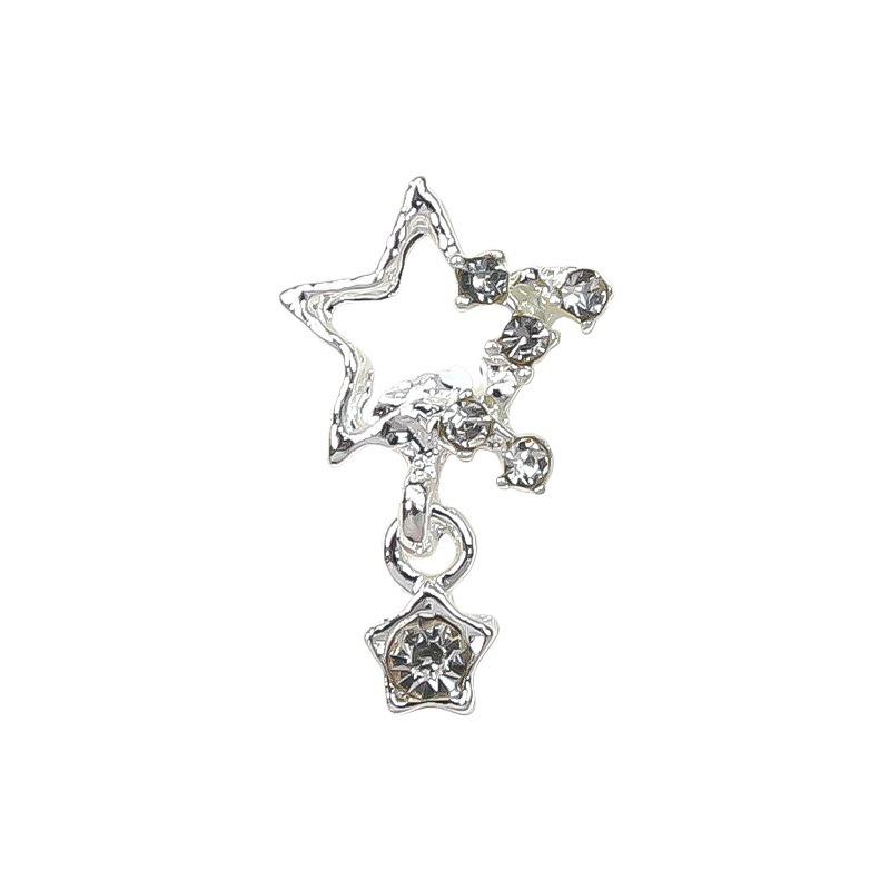 Gold & Silver Alloy Star Pendant Nail Art Accessory