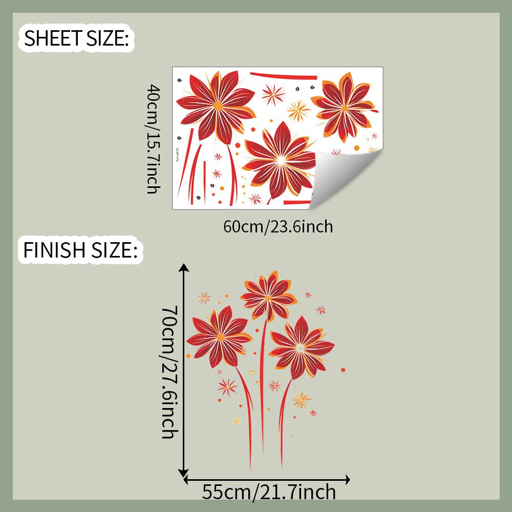 

Creative New Year Fireworks Wall Sticker for Bedroom Living Room Entryway Self-Adhesive Removable Festive Home Decor 40x60cm різнокольоровий