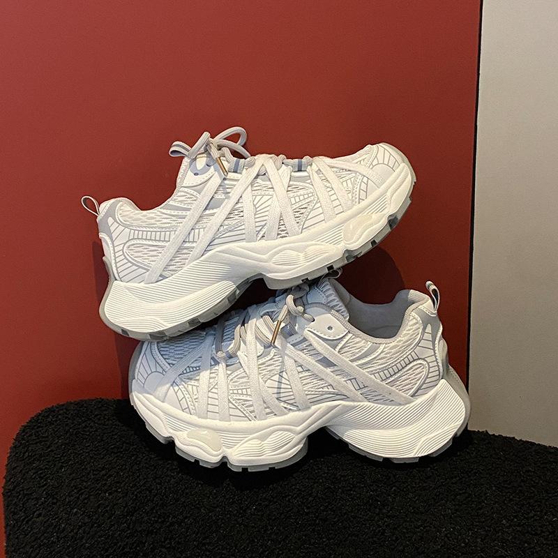 

[Uncle Shoes] Tide sports running shoes women s platform casual mesh 2025 dad shoes Paris couple breathable new 35