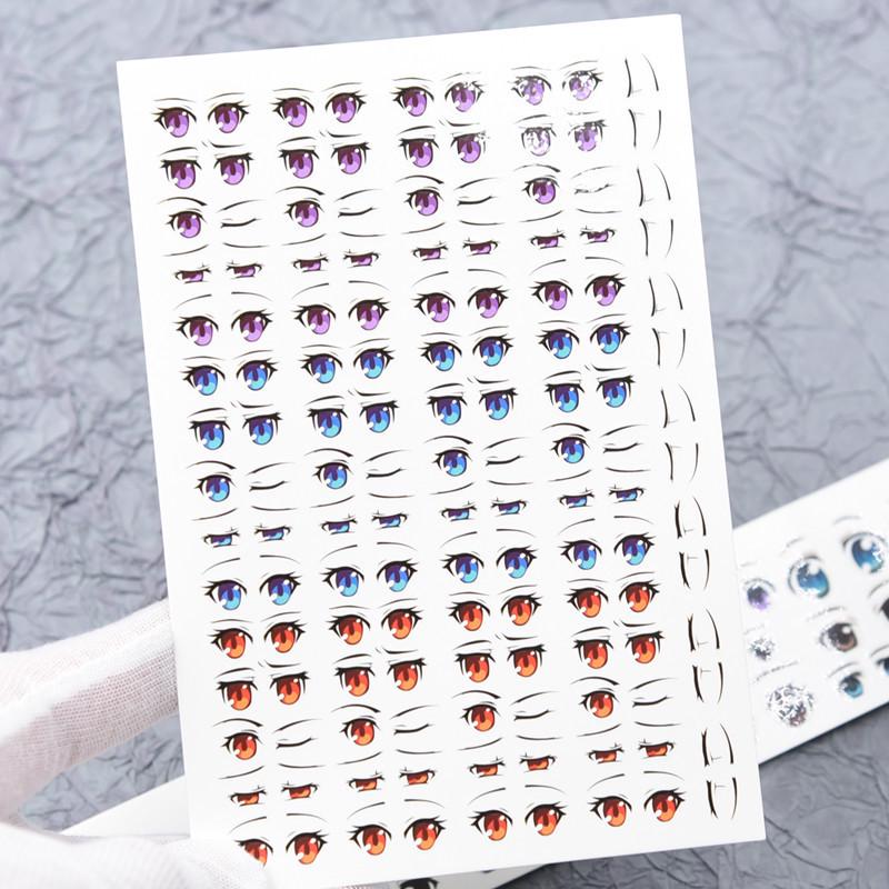 Cartoon Anime Eye Decals for Q Version Clay Doll Figurines