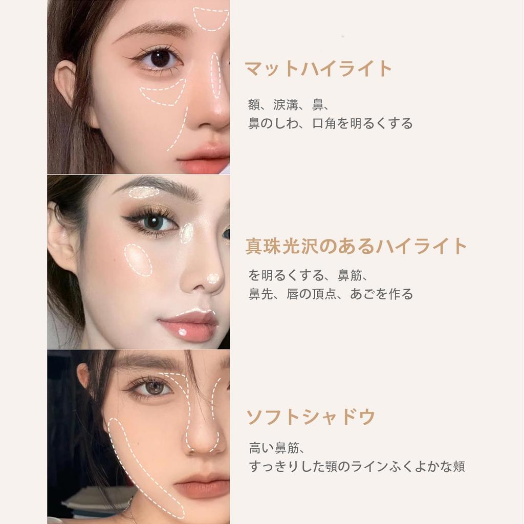Lynlyulinger Highlighter Shading Dual Soft and Adheres To Nose Portable Cosmetic Natural Stick, Pen, Head, Glossy, Natural, Skin, Shading, Contour,