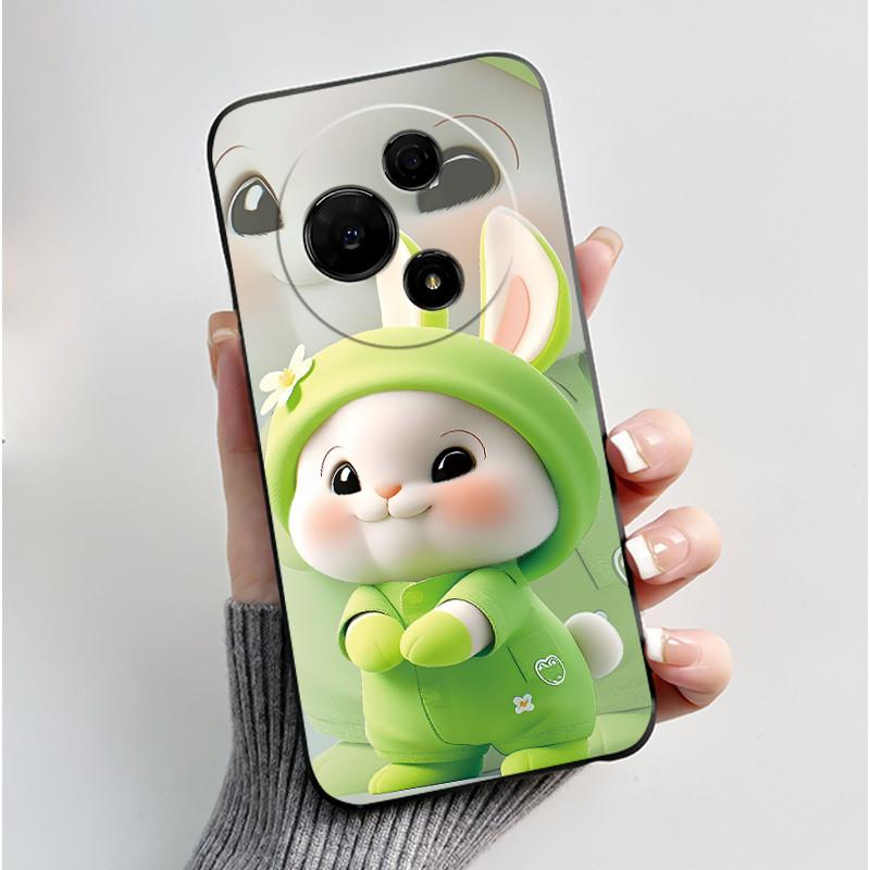 For TCL 60 NxtPaper 4G T626K / 60 SE NxtPaper 5G Casing Cute Love Rabbit Funny Black Soft Silicone Phone Case Shockproof Cover
