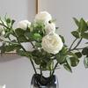 3 Stems Artificial Flowers Bouquet with 2 Heads Blooms And 1 Bud Real Touch Rose Flower Branch for Wedding Home Office Table Decor