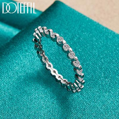 925 sterlingų sidabro, pilnai AAA cirkonio žiedas Madingi vestuvių papuošalai