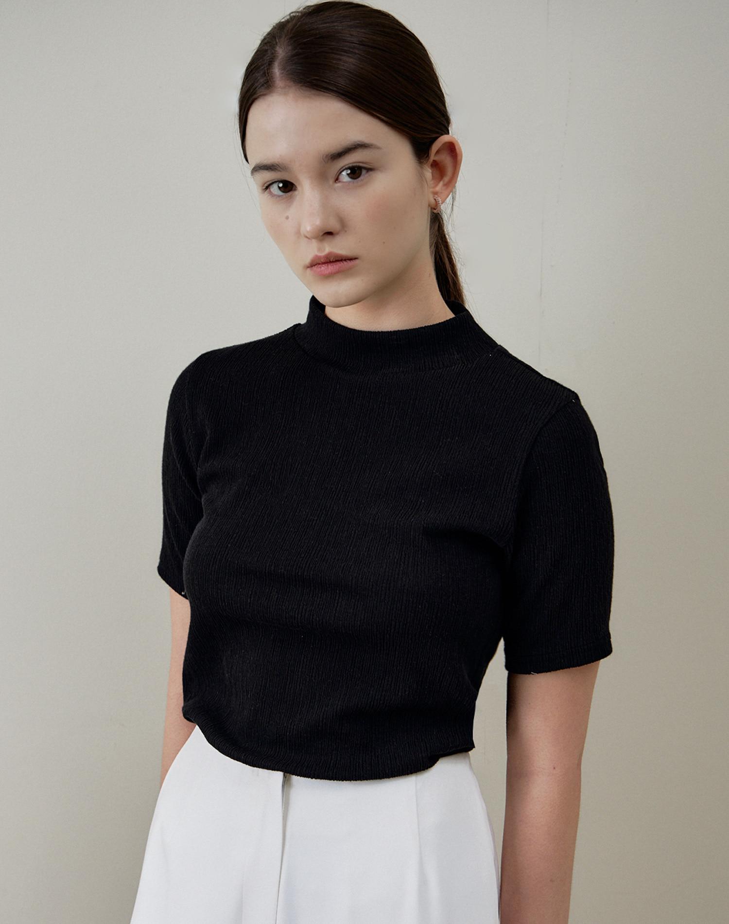 G Mar Half Neck Pola Tee Black Half Neck Turtleneck Tee Black Free
