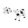 2pcs Cows Figurine Resin Animal Sculpture Crafts Miniature Garden Ornament Gardening Bonsai DecorationsM