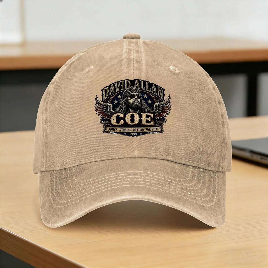Washed Baseball Cap David Allan Coe Summer Trucker Hat For Couple Women Yk Retro Hiking Fishing Sun Baseball Caps