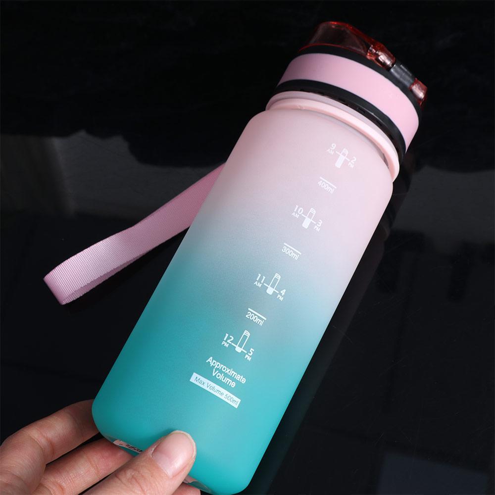 Large Capacity Leak Proof Colorful Plastic Cup Gradient Color Large Capacity Sports Kettle  School