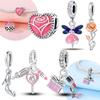 Charms 925 Silver Pink Pendant Rose Flower Rose Gold Pendant Spirit Beads Fit Bracelet Women Diy Jewelry