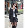 Medium and long cotton-padded clothes women's winter new gloves slim-fit hooded women's down cotton-padded jacket
