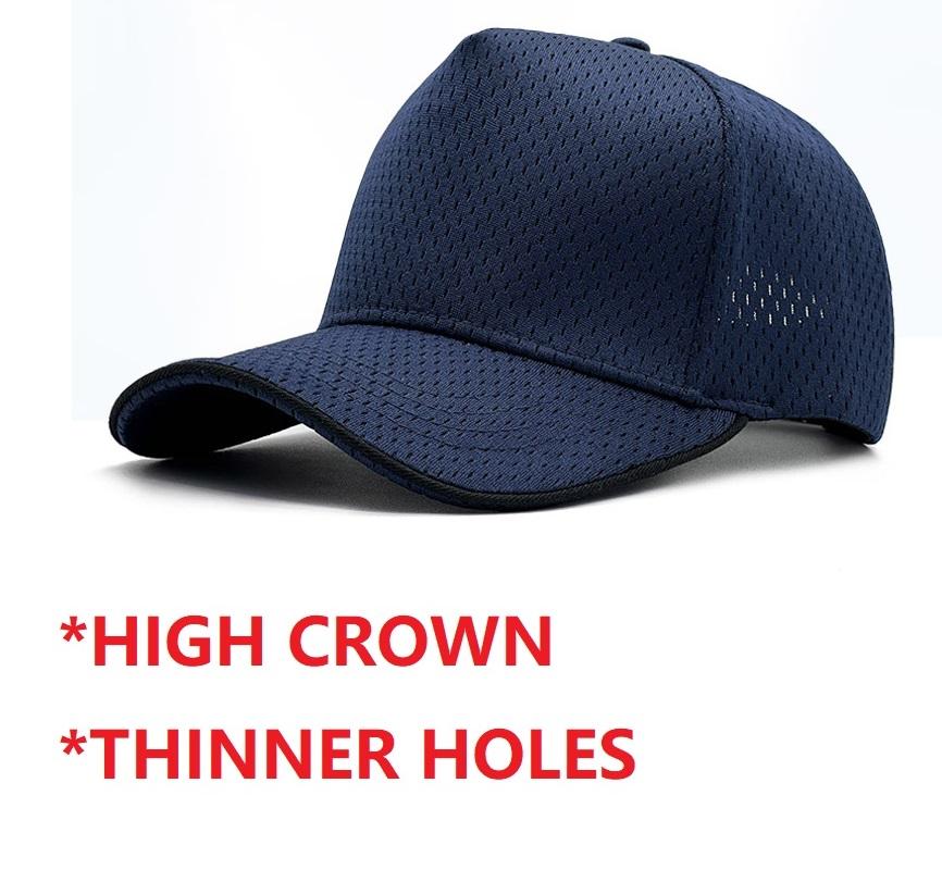 Letní síťovaná baseballová čepice Big Head Plus Size pro muže a ženy, truckerka, prodyšná, nastavitelná, pro venkovní sporty, běh