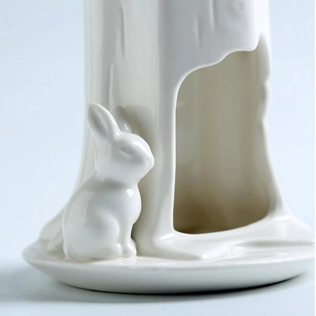 Bruciatore di Aromi in Ceramica a Forma di Coniglio per Spa Yoga Meditazione Cucina e Serate di Festa con Resistenza alle Alte Temperature