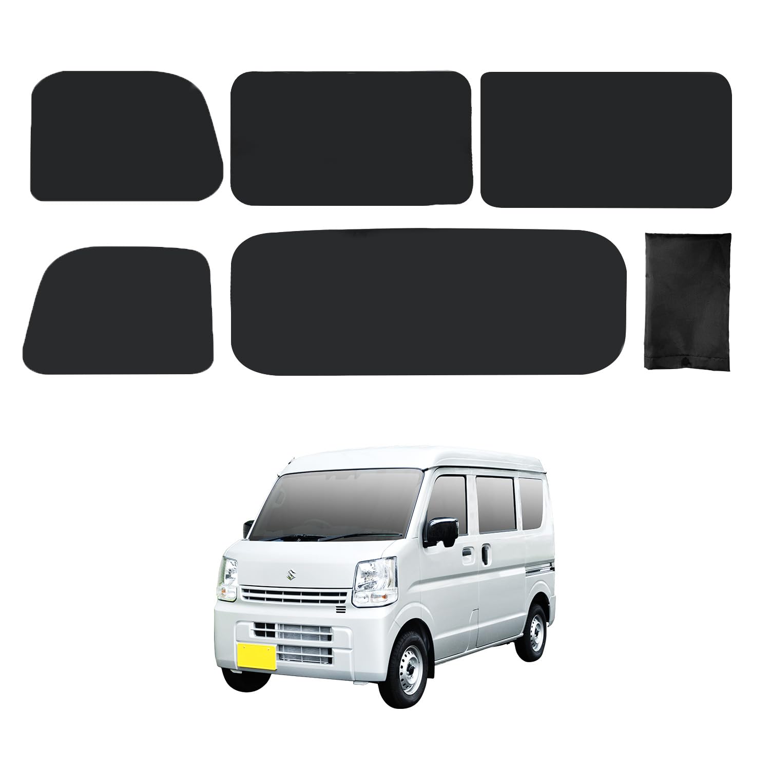 SEIWA Magnetic Blackout Curtains of for Suzuki Every Car Sunshades for Car NV Scrum Minicab Van (Set 5) (DA17V JOIN/PC/PA Limited/PA) IMP164,