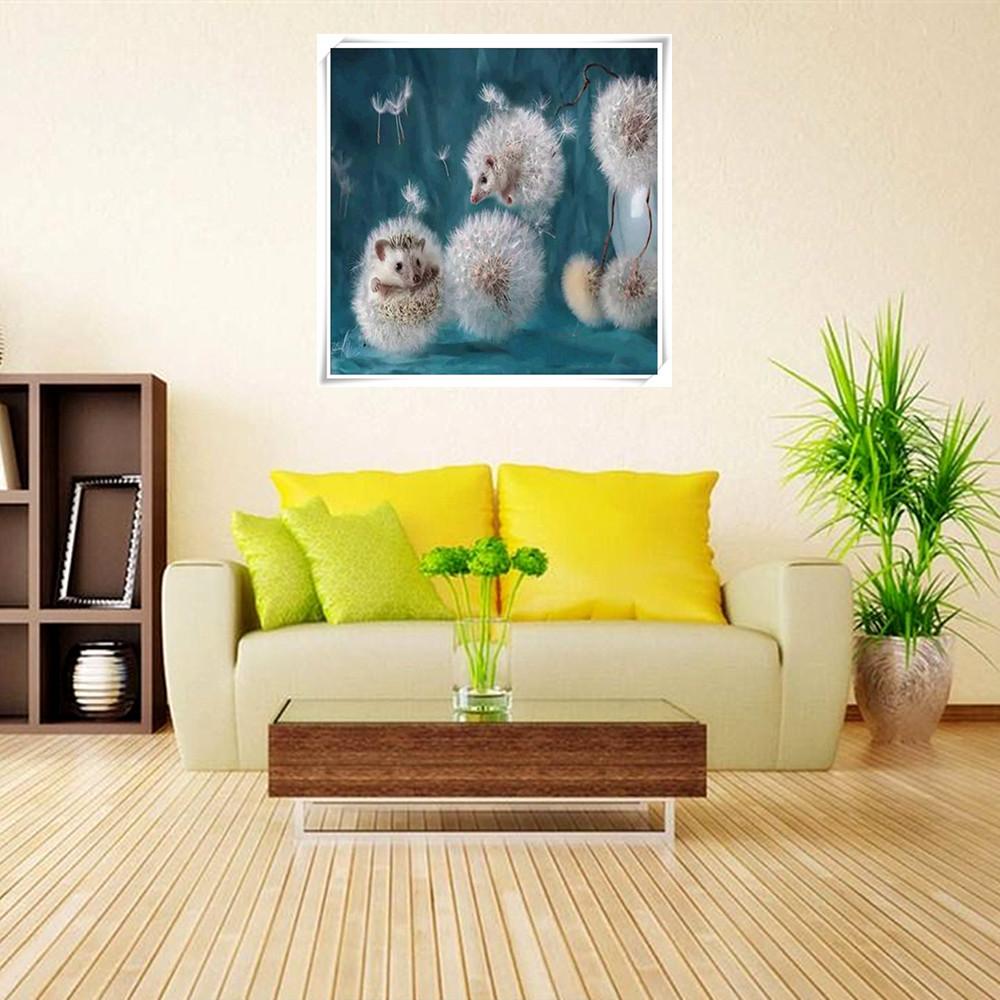 Vollquadrat/Rundbohrer 5D DIY Diamantmalerei "Igel Pustezahn" Stickerei Kreuzstich 5D Wohndekor