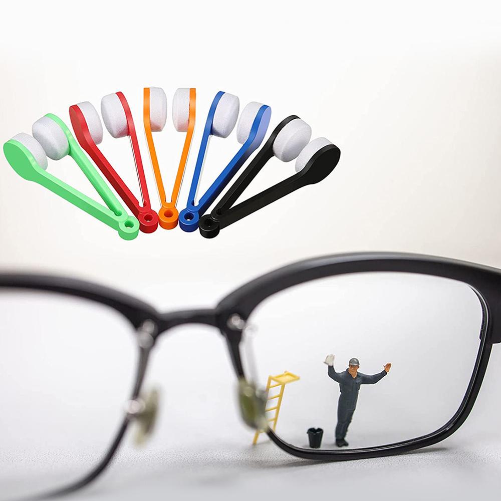 1/2/4Pcs Eyeglass Cleaning Rub Mini Glasses Microfiber Cleaner Sun Glasses Soft Brush Cleaning Clip Color Random