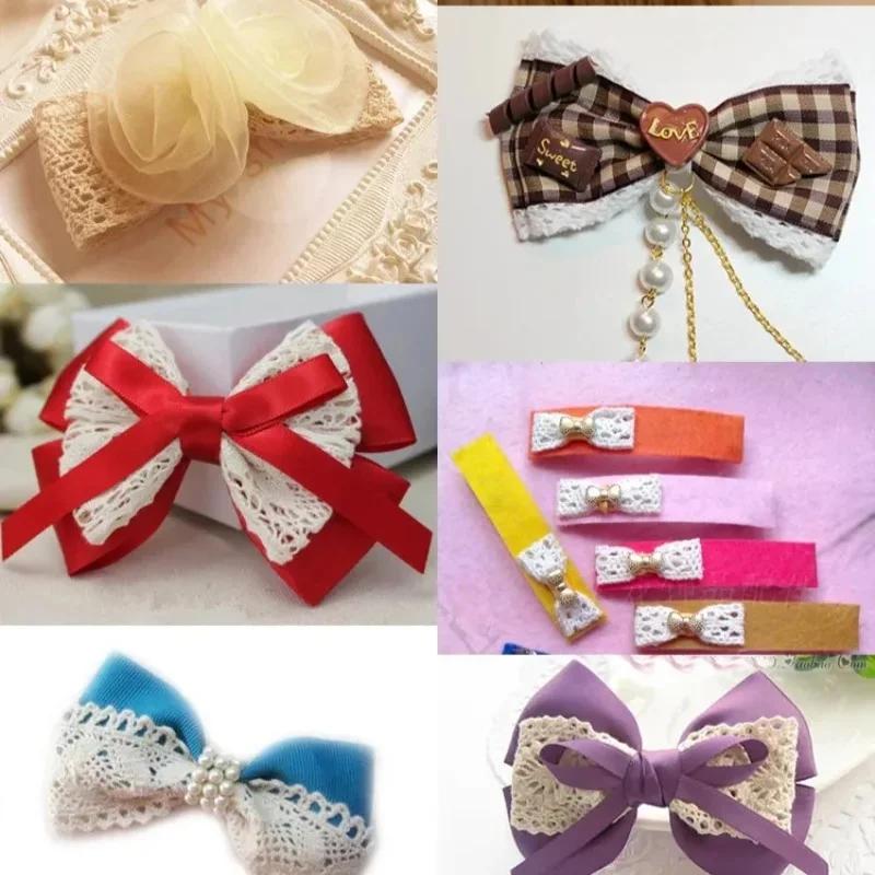 Ivory White Cotton Lace Trim Ribbon DIY Embroidered for Sewing Decoration Fabric Tape Handmade DIY Craft Materials Hair Headwear