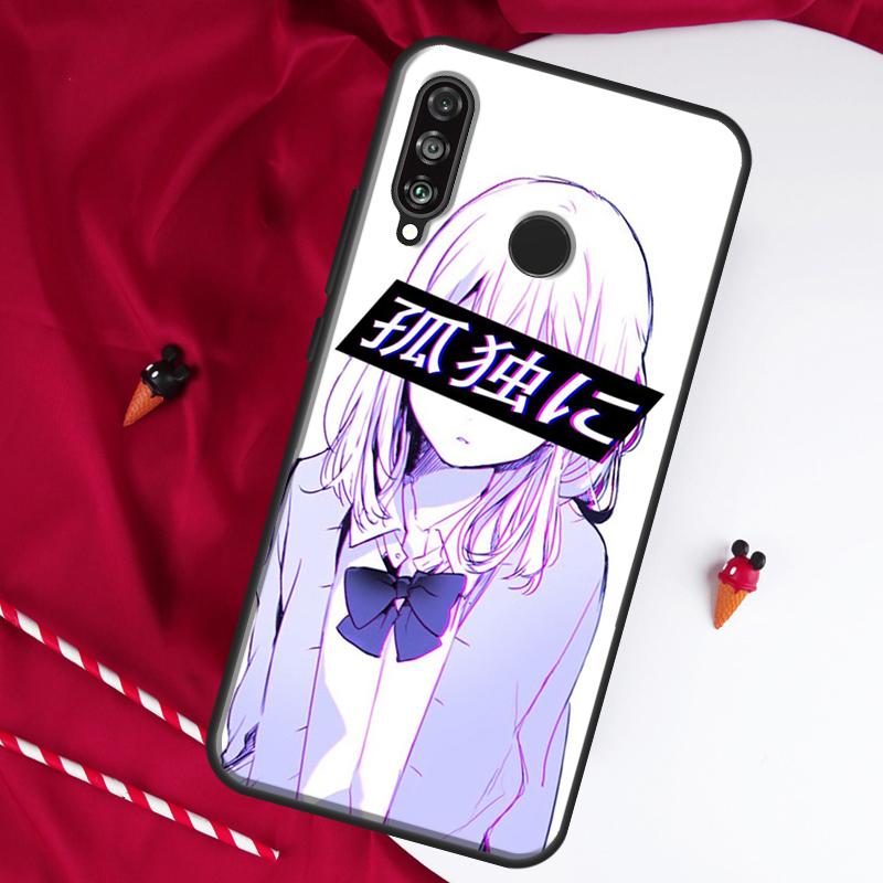 Sad Anime Aesthetic Senpai For Huawei Nova 12i 11i 8i 12s 9 10 SE Y90 Y60 Y70 Y72 Y61 Y91 P20 P40 P30 Lite P60 Pro Case